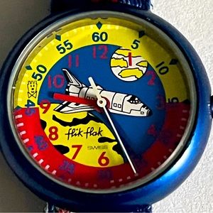 Vintage Flik Flak Space Shuttle Kids Watch